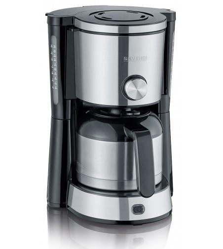 Severin KA 4845 Cafetera con jarra térmica de acero inoxidable, 1000W, 8 tazas, apagado automático Filtro basculante