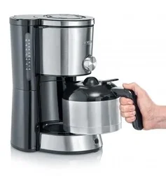 Severin KA 4845 Cafetera con jarra térmica de acero inoxidable, 1000W, 8 tazas, apagado automático Filtro basculante