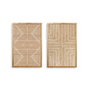 DKD Home Decor Cuadro Yute y Acacia 60x3x90 con Relieve (Set de 2)
