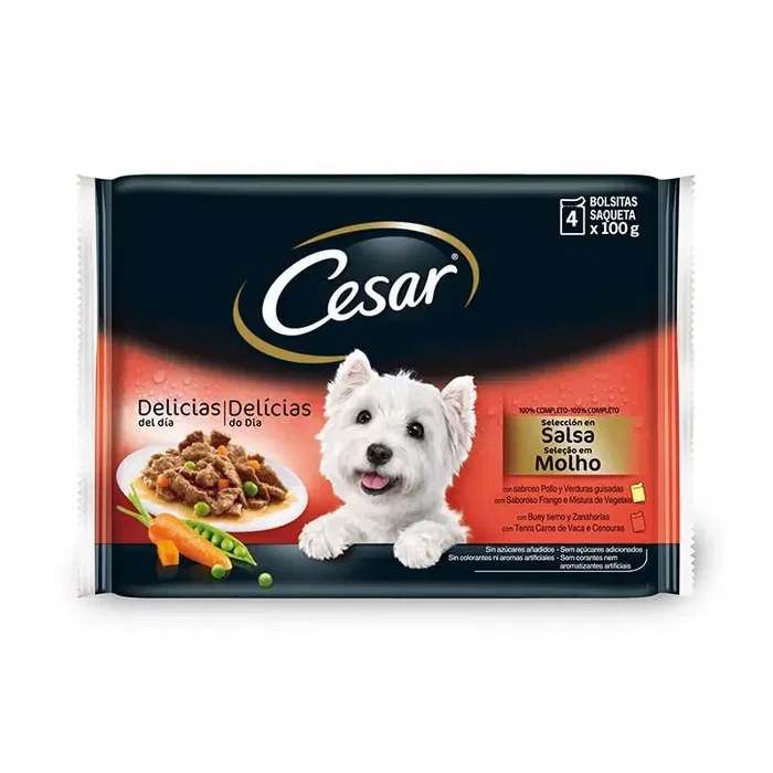 Mars Cesar Multipack Seleccion Salsa Comida Húmeda para Perros 13x4x100 gr Pouch