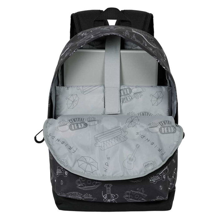 Friends Mochila HS FAN 2.0 Lights Urbana Negra para Uso Diario y Viaje Ligera 44x31x18cm