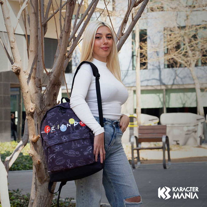 Friends Mochila HS FAN 2.0 Lights Urbana Negra para Uso Diario y Viaje Ligera 44x31x18cm