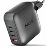 NGS Cargador de Pared GaN 165W con 3 USB-C y 1 USB-A Negro