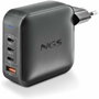 NGS Cargador de Pared GaN 165W con 3 USB-C y 1 USB-A Negro