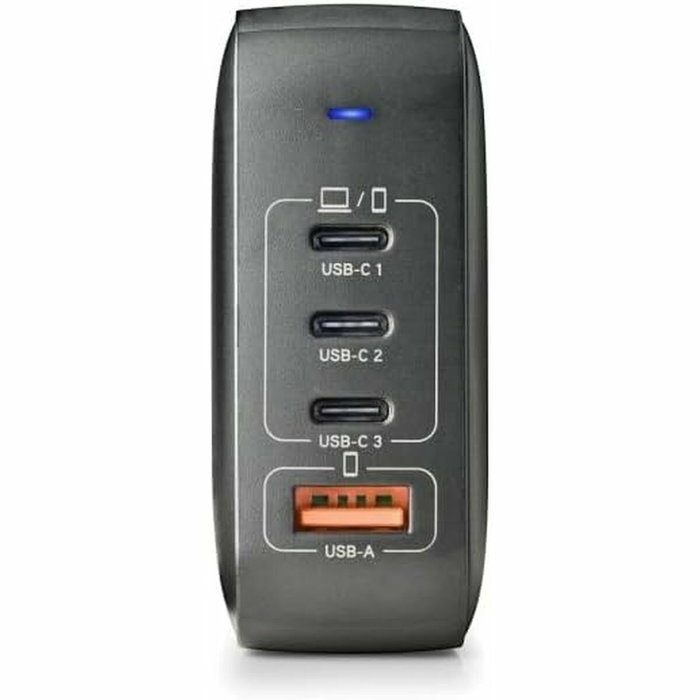 NGS Cargador de Pared GaN 165W con 3 USB-C y 1 USB-A Negro