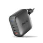 NGS Cargador de Pared GaN 165W con 3 USB-C y 1 USB-A Negro