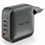 NGS Cargador de Pared GaN 165W con 3 USB-C y 1 USB-A Negro
