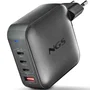 NGS BUD165W Cargador GaN 165W, 4 Puertos (3 USB-C PD3.1/PPS + 1 USB-A QC3.0), Carga Rápida para Portátil, Smartphone y Tablet, 140W Máx en USB-C1, Automático 100-240V