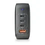 NGS Cargador de Pared GaN 165W con 3 USB-C y 1 USB-A Negro