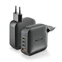 NGS Cargador de Pared GaN 165W con 3 USB-C y 1 USB-A Negro