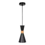 Lámpara Colgante Metal y Madera Diseño Moderno SKD-P138-G - Cable de Altura Regulable, para Bombilla de Filamento o LED