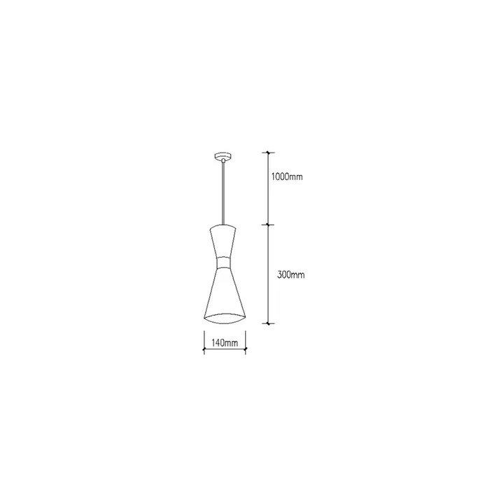 Lámpara Colgante Metal y Madera Diseño Moderno SKD-P138-G - Cable de Altura Regulable, para Bombilla de Filamento o LED