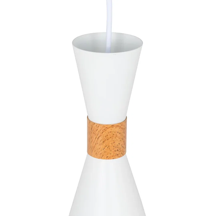 Lámpara Colgante Metal y Madera Diseño Moderno SKD-P138-G - Cable de Altura Regulable, para Bombilla de Filamento o LED