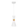 Lámpara Colgante Metal y Madera Diseño Moderno SKD-P138-G - Cable de Altura Regulable, para Bombilla de Filamento o LED
