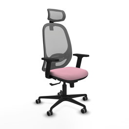 PIQUERAS Y CRESPO Silla de oficina Cilanco con mecanismo Sincro, Rosa y Gris