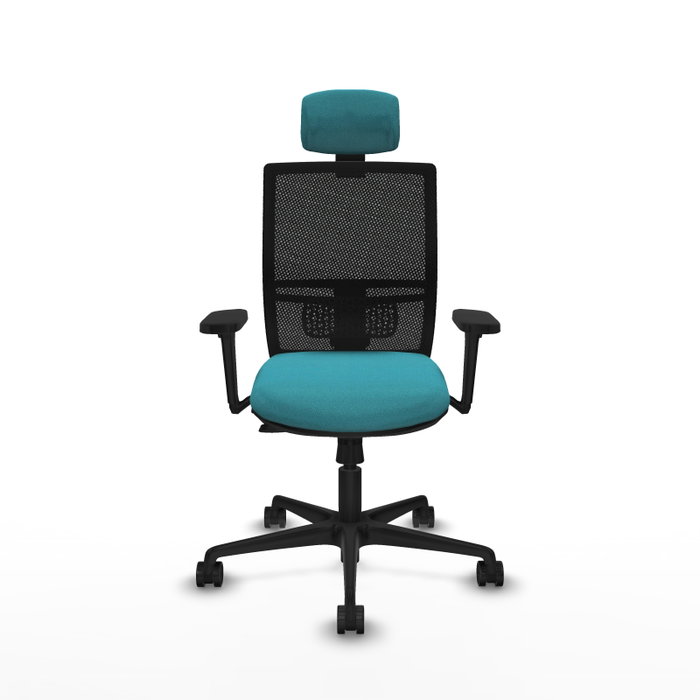 PIQUERAS Y CRESPO Silla de oficina Yunquera con mecanismo Sincro/Traslack, Turquesa y Negro