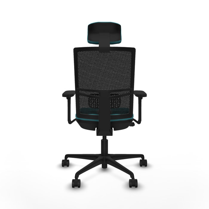 PIQUERAS Y CRESPO Silla de oficina Yunquera con mecanismo Sincro/Traslack, Turquesa y Negro