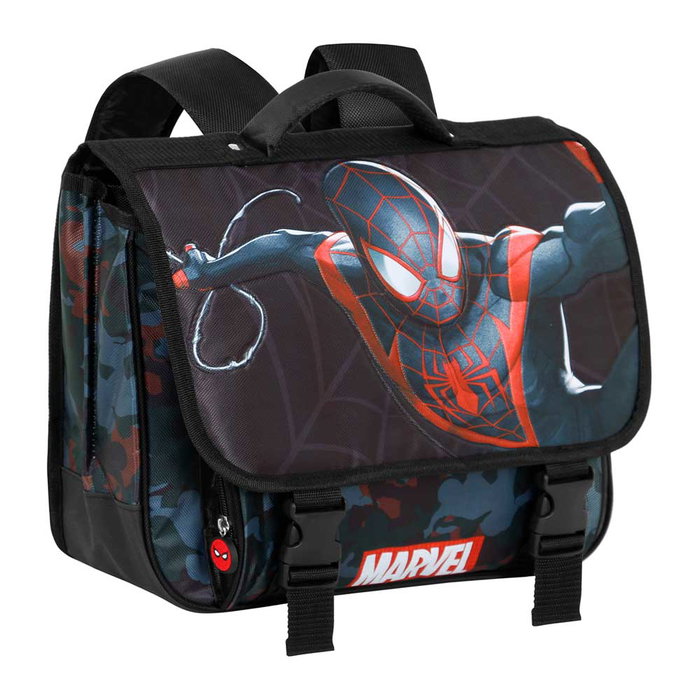 Marvel Spiderman Mochila Cartable 2.0 Miles Escolar con Placas Reflectantes de Seguridad, Negro, 30 x 38 x 12 cm, 13.5 L Marvel Spiderman Mochila Cartable 2.0 Miles Escolar con Placas Reflectantes de Seguridad, Negro, 30 x 38 x 12 cm, 13.5 L