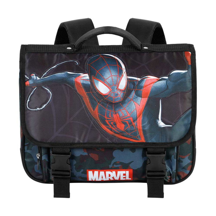 Marvel Spiderman Mochila Cartable 2.0 Miles Escolar con Placas Reflectantes de Seguridad, Negro, 30 x 38 x 12 cm, 13.5 L Marvel Spiderman Mochila Cartable 2.0 Miles Escolar con Placas Reflectantes de Seguridad, Negro, 30 x 38 x 12 cm, 13.5 L