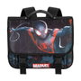 Marvel Spiderman Mochila Cartable 2.0 Miles Escolar con Placas Reflectantes de Seguridad, Negro, 30 x 38 x 12 cm, 13.5 L