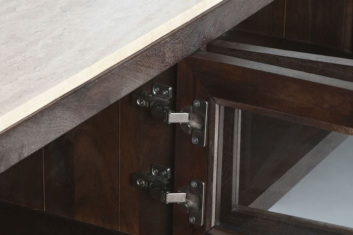 DKD Home Decor Mueble TV Moderno Tradicional Travertine 180 x 55 x 40 cm Mango y Marmol