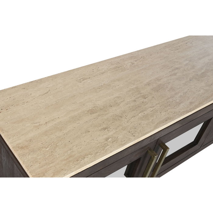 DKD Home Decor Mueble TV Mango Mármol Travertino 180x40x55