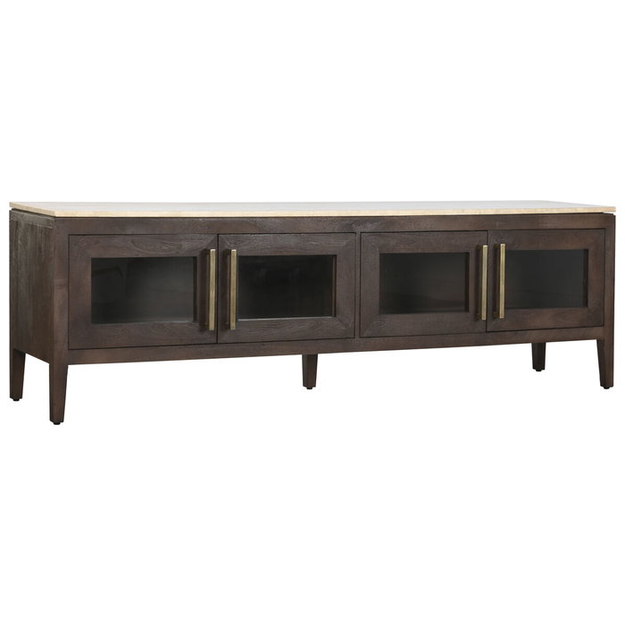 DKD Home Decor Mueble TV Mango Mármol Travertino 180x40x55