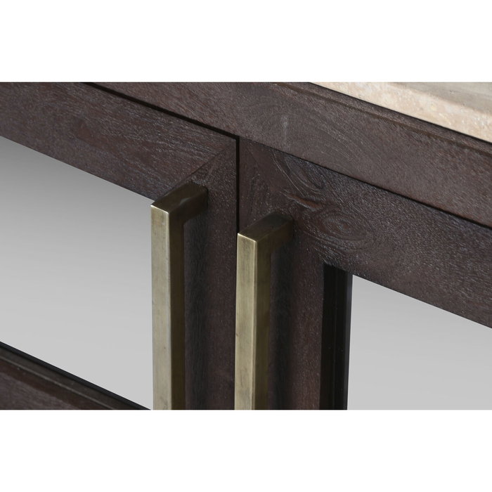 DKD Home Decor Mueble TV Mango Mármol Travertino 180x40x55