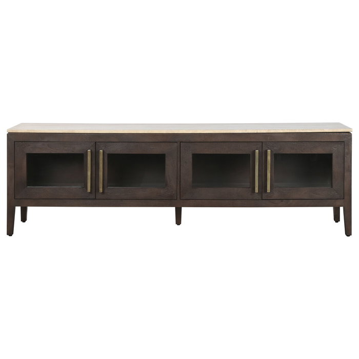 DKD Home Decor Mueble TV Mango Mármol Travertino 180x40x55