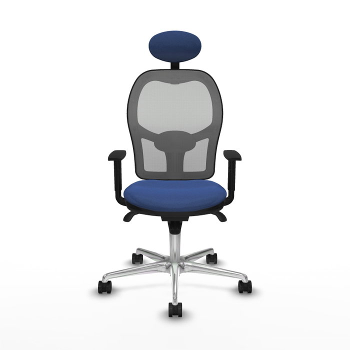 PIQUERAS Y CRESPO Silla de oficina Jorquera con mecanismo Sincro, Azul marino y Gris