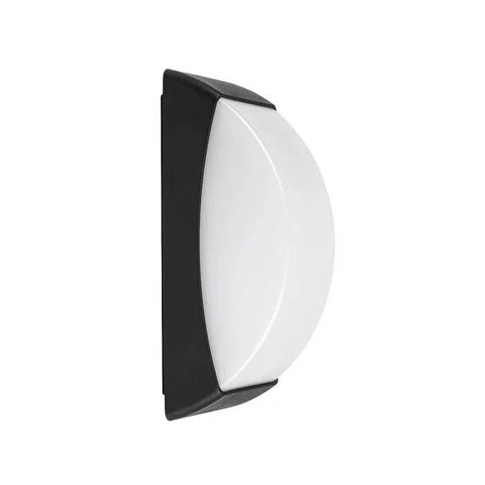 RABALUX Opole Aplique de Exterior Negro Mate con Pantalla Blanca IP65