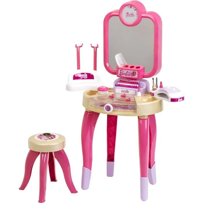 Klein Centro de Belleza Barbie Happy Vibes Juguete de Belleza Completo con Accesorios y Luz