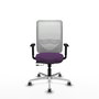 PIQUERAS Y CRESPO Silla de oficina Zulema con mecanismo Sincro/Traslack, Morado y Blanco