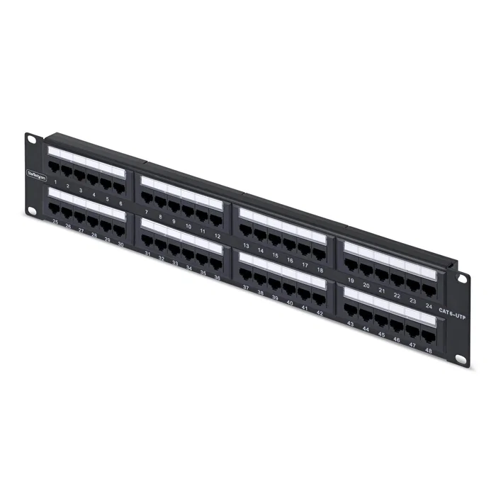 StarTech.com Panel de Parcheo 2U de 48 Puertos Cat6 RJ45 UTP Tipo 110 StarTech.com Panel de Parcheo 2U de 48 Puertos Cat6 RJ45 UTP Tipo 110