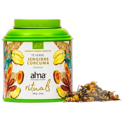 ALMA RITUAL Té Verde Jengibre Cúrcuma Lata 100 g ECO