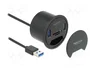 DeLOCK Hub de escritorio con 2 puertos SuperSpeed USB Tipo-A y lector de tarjetas SD/Micro SD, Negro