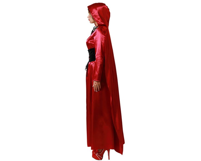 Caperucita Roja - Disfraz Adulto Mujer con Túnica, Capa con Capucha y Cinturón Tallas M L para Halloween o Fiesta Temática