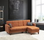 Atelier Del Sofa Conjunto de Sofá 2 Piezas, Polya L - Tile Red, Sofá Rinconero 216cm y Sillón 75cm