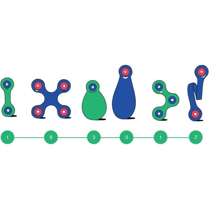 Gipsy Toys Juego de construcción magnético Itsy CLIXO AAADG59427 18 piezas Azul/Verde 4+ años