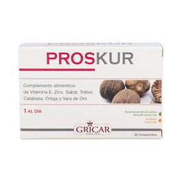 GRICAR Proskur 30 Comp. Suplemento para Vías Urinarias con Sabal y Calabaza, Vitamina E y Zinc