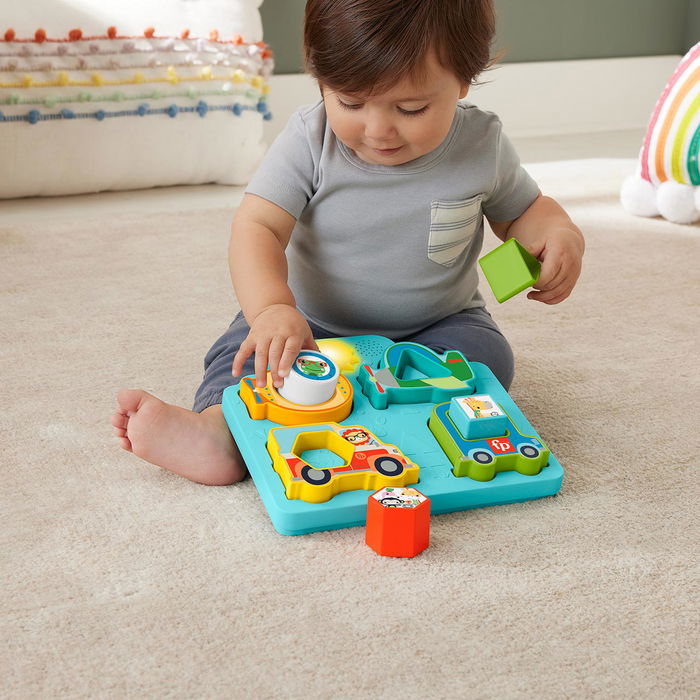 Fisher-Price Puzzle De Vehículos Hrp31 Juguete Educativo para Bebés con Canciones, Sonidos y Luces