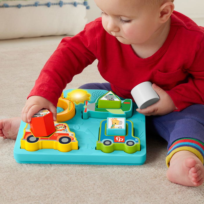 Fisher-Price Puzzle De Vehículos Hrp31 Juguete Educativo para Bebés con Canciones, Sonidos y Luces