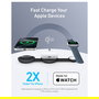 Anker B25M8H11 Estación de Carga Inalámbrica MagGo 3 en 1 Plegable Negro para iPhone Apple Watch AirPods Carga Rápida 15W