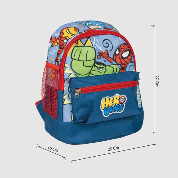 Cerdá - Mochila Infantil de Trekking con Tema Marvel Avengers para Niños (2-8 Años) - 23 x 27 x 15 cm - Color Azul