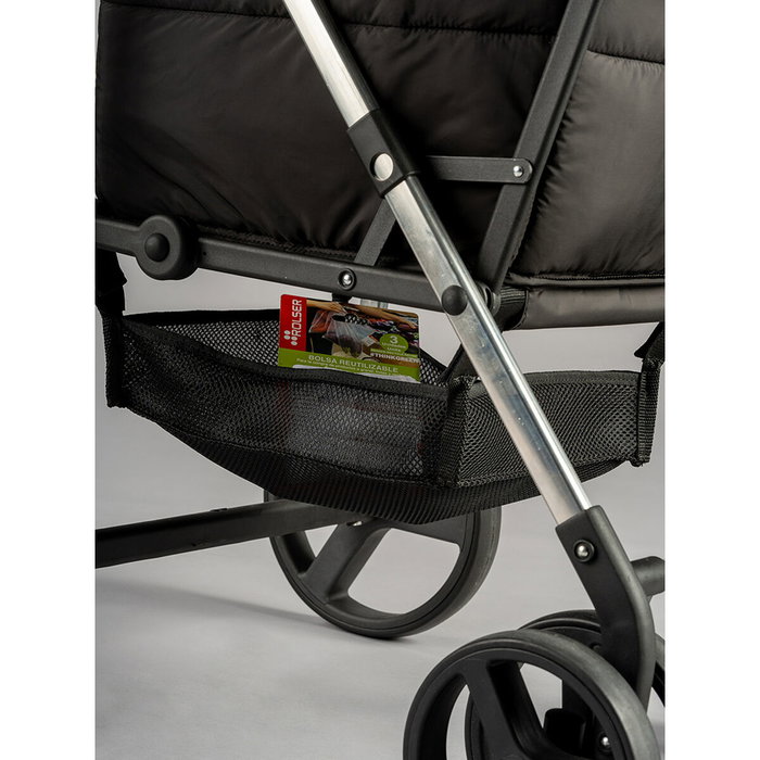 Rolser Basket MF 4B Carro de la Compra Plegable Negro