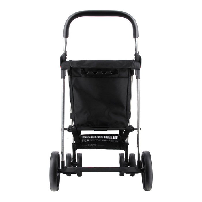 Rolser Basket MF 4B - Carro de la Compra Negro, Asa 10 Posiciones Ajustable, Bolsa Desmontable 58L con Múltiples Bolsillos, 4 Ruedas (2 Giratorias 360º), Carga Máx. 50 kg