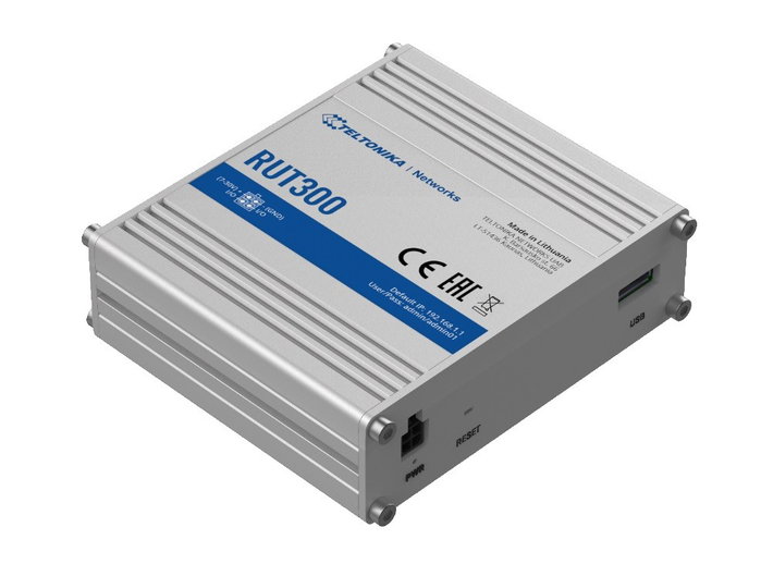 Teltonika RUT300 Router cableado, 5 puertos Fast Ethernet WAN/LAN, VPN, soporte PoE pasivo, USB 2.0