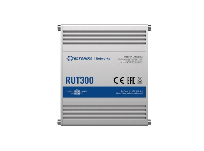 Teltonika RUT300 Router cableado, 5 puertos Fast Ethernet WAN/LAN, VPN, soporte PoE pasivo, USB 2.0