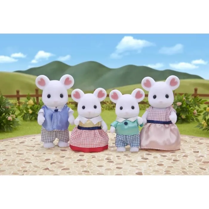 Sylvanian Families 5308 Marshmallow Mouse Family - 4 Figuras Articuladas Vestidas (Mamá, Papá, Hijo, Hija) Sylvanian Families 5308 Marshmallow Mouse Family - 4 Figuras Articuladas Vestidas (Mamá, Papá, Hijo, Hija)