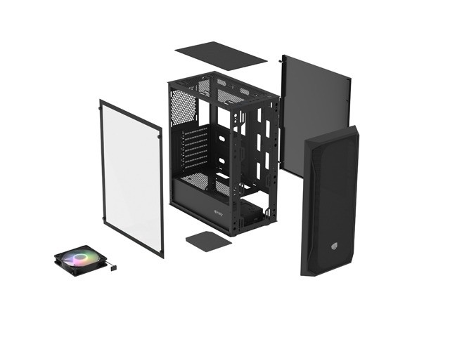 Fury Shobo SH4 Midi Tower Negra con Ventana, Sin Fuente, USB 3.0, RGB, 120mm
